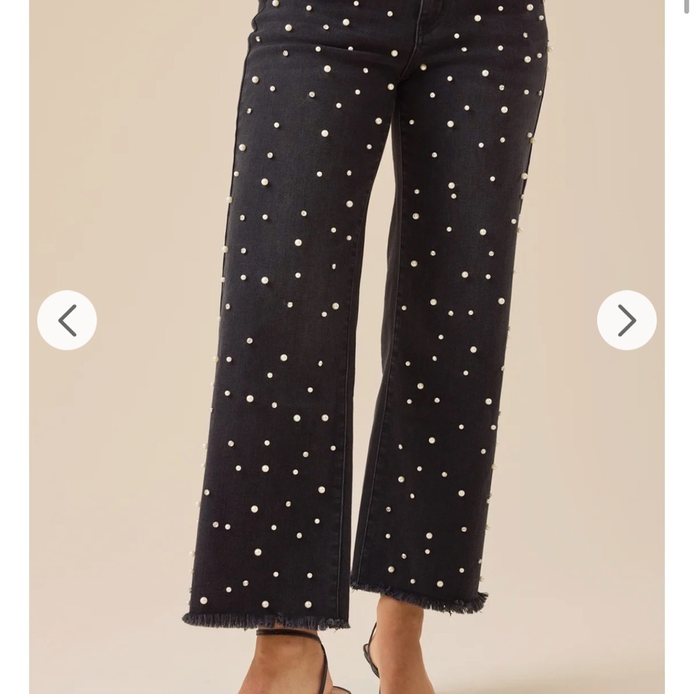 Altar'd State Black Pearl-Studded Jeans